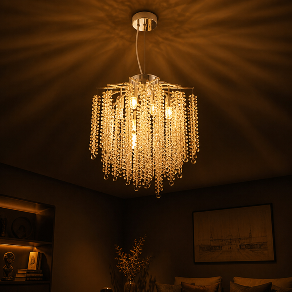 Silver Crystal Branch Chandelier