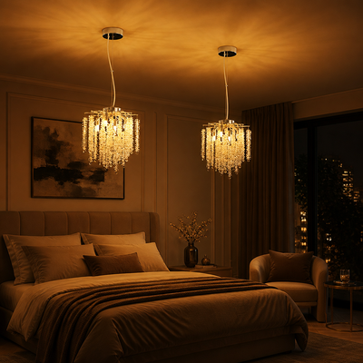Silver Crystal Branch Chandelier
