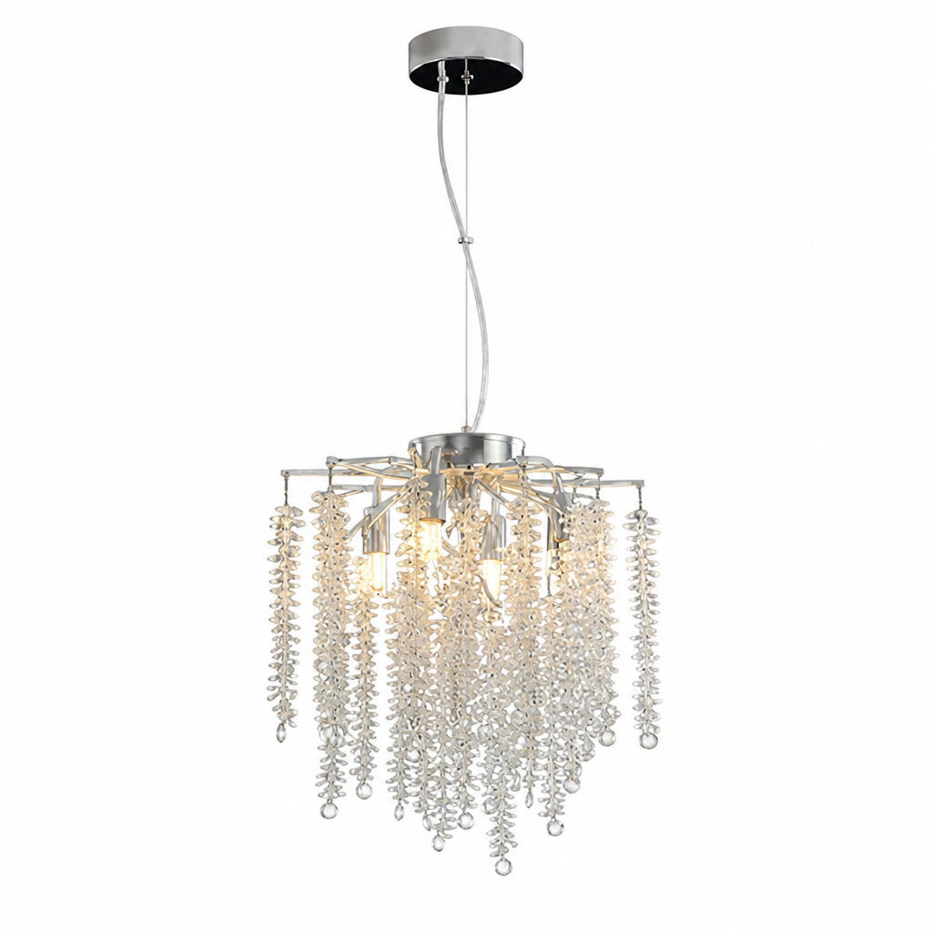 Silver Crystal Branch Chandelier