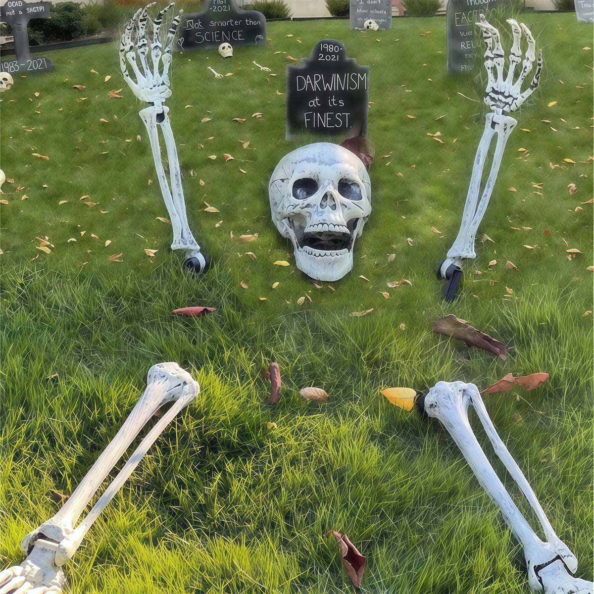 Skeleton Garden Stake Weatherproof Plastic Tool-Free Spike