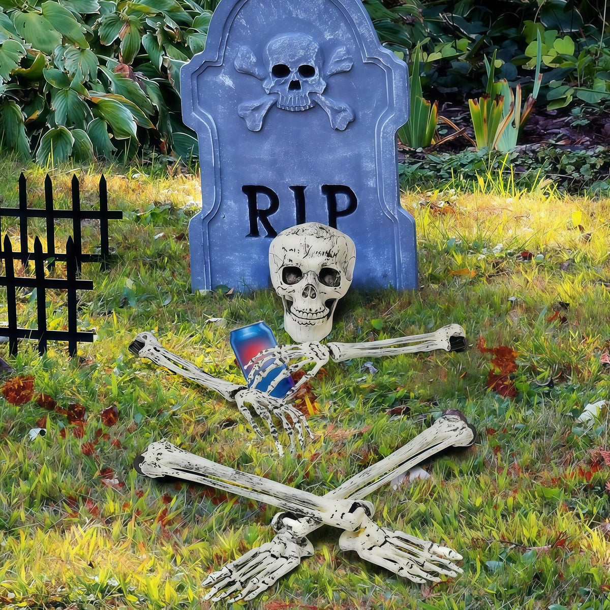 Skeleton Garden Stake Weatherproof Plastic Tool-Free Spike
