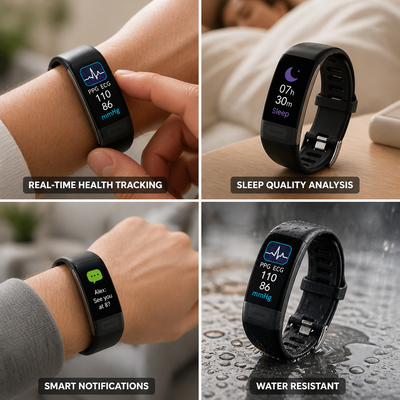 Smartwatch ECG & Blood Pressure Sleep Tracking 10-Day Battery