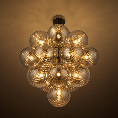 Smoked Glass Flame Chandelier