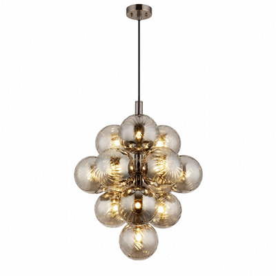 Smoked Glass Flame Chandelier