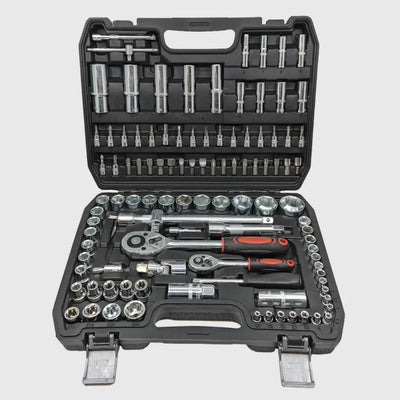 Socket Wrench Set 108-Piece Chrome-Vanadium 1/2 & 1/4 Drives