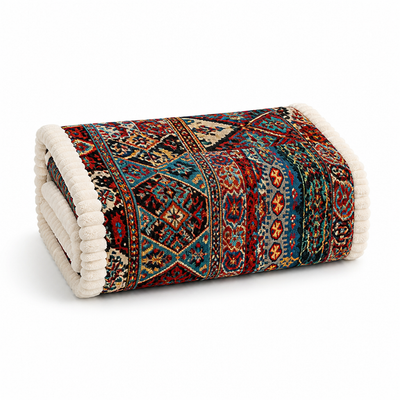 Sofa Cover Boho Jacquard Plush Microfiber Non-Slip Backing