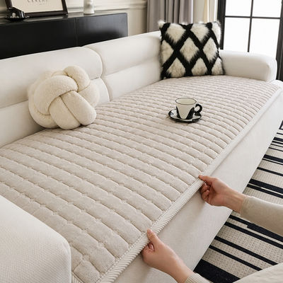 Sofa Cover Quilted Plush Easy-Care