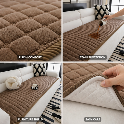 Sofa Cover Quilted Plush Easy-Care