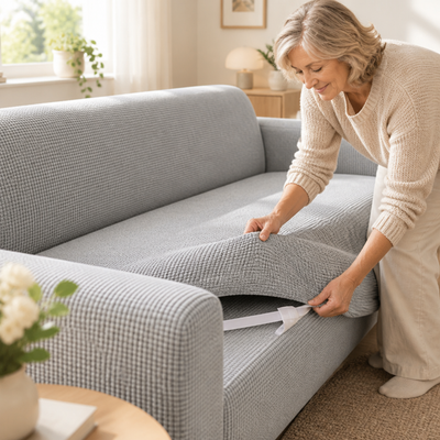 Sofa Cover Stretch Fit Polyester Non-Slip Foam