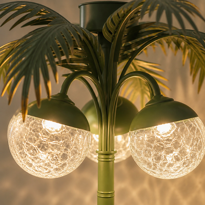 Solar Metal LED Palm Tree Floor Lamp