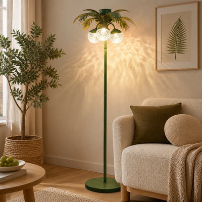 Solar Metal LED Palm Tree Floor Lamp