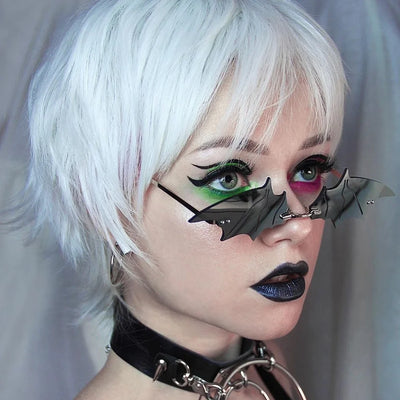 Sunglasses Bat-Wing Frame Non-Slip Nose Pads & Curved Temples