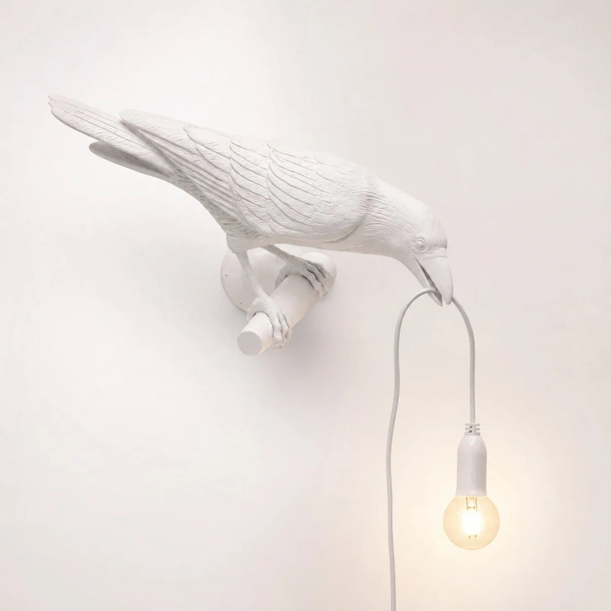 Table Lamp Resin Raven E27 Socket Warm Glow