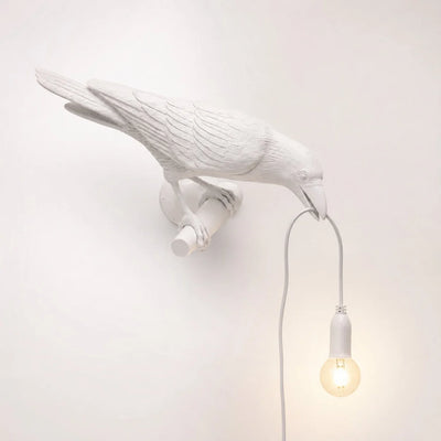 Table Lamp Resin Raven E27 Socket Warm Glow