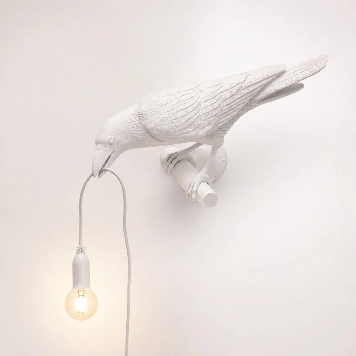 Table Lamp Resin Raven E27 Socket Warm Glow