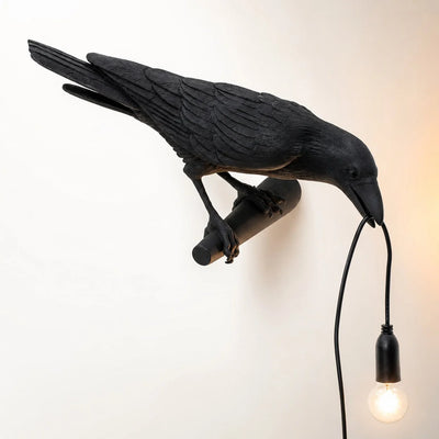 Table Lamp Resin Raven E27 Socket Warm Glow