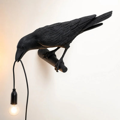Table Lamp Resin Raven E27 Socket Warm Glow