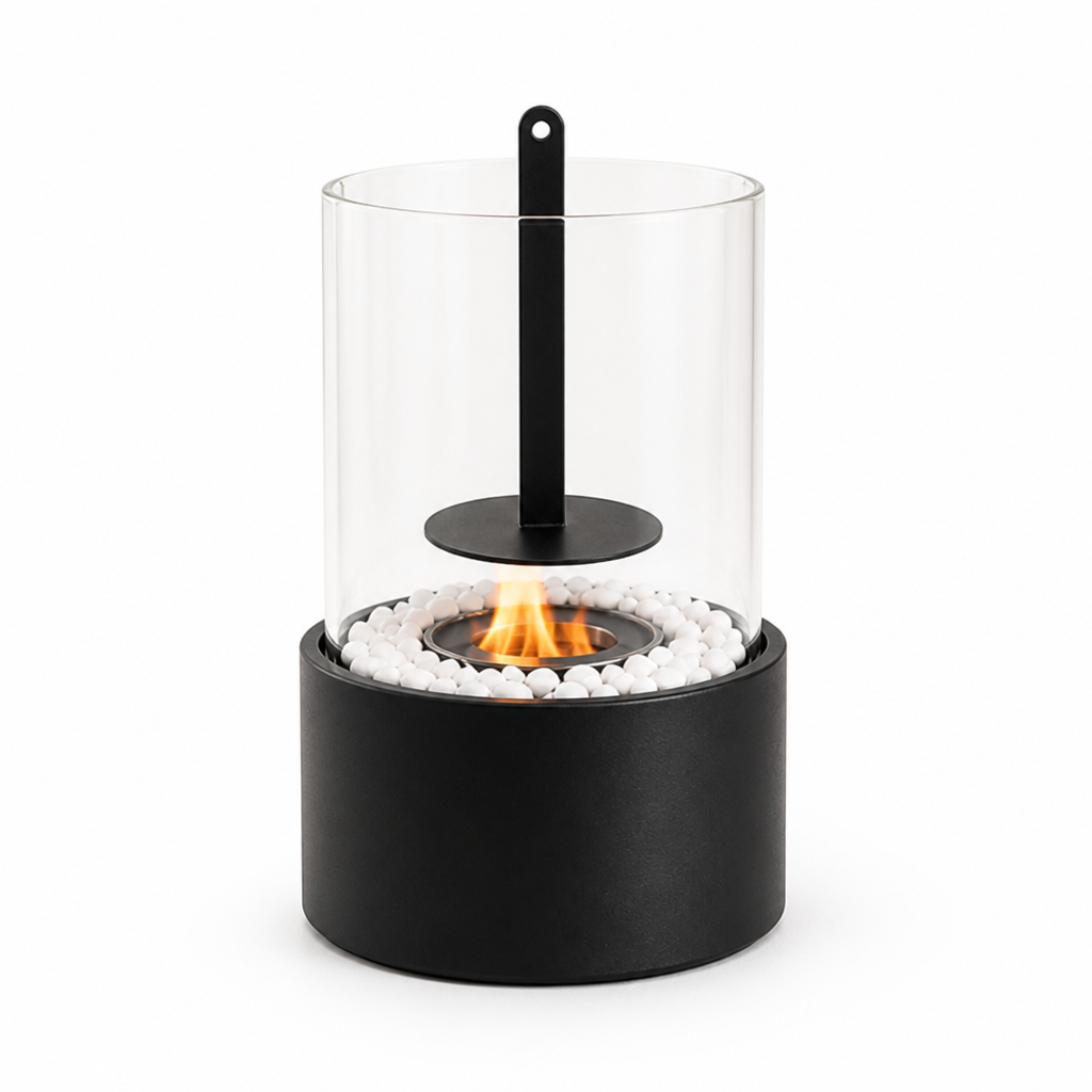 Tabletop Fire Pit Refillable Burner Heat-Resistant Glass