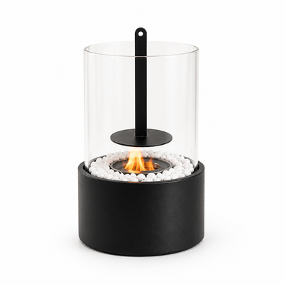 Tabletop Fire Pit Refillable Burner Heat-Resistant Glass