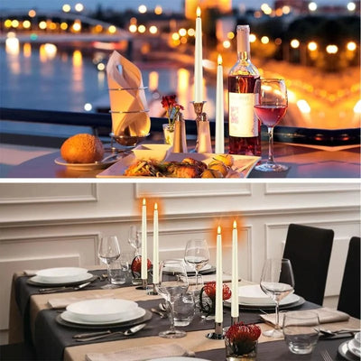 Taper Candles Realistic Flicker Battery Operated Set of 12