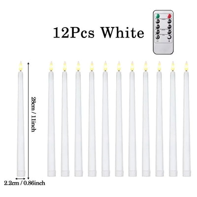Taper Candles Realistic Flicker Battery Operated Set of 12