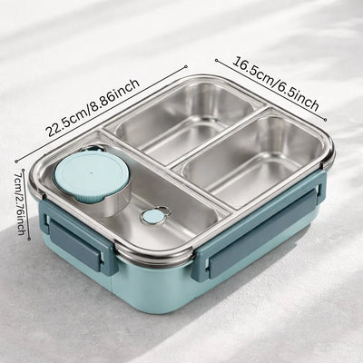 Thermal Food Container Leak-Proof Click Lock Stainless Steel Compartments