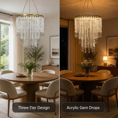 Three-Tier Beaded Chandelier