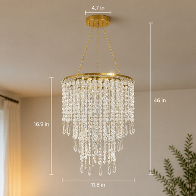 Three-Tier Beaded Chandelier