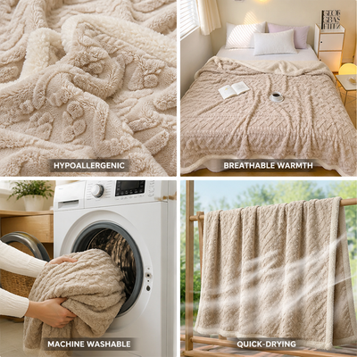 Throw Blanket Hypoallergenic Breathable Machine Washable & Quick-Drying