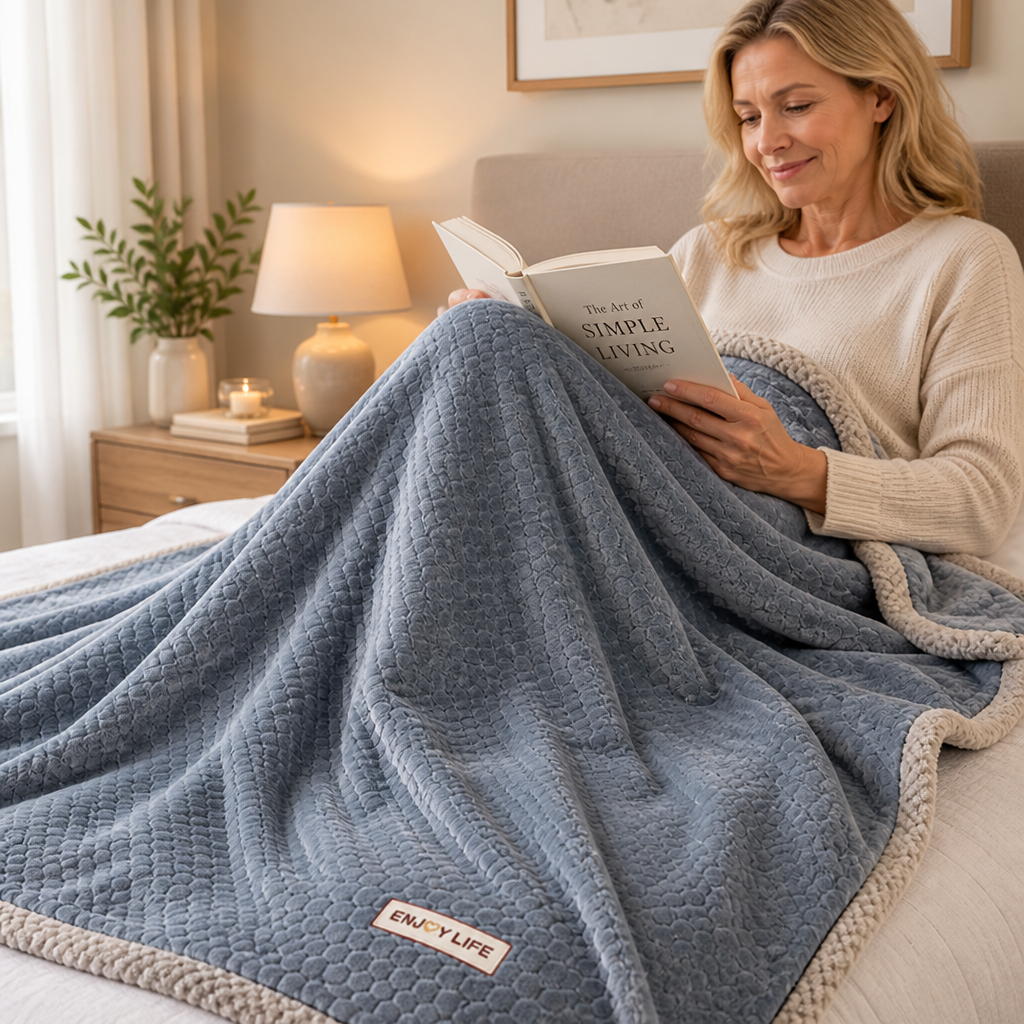 Throw Blanket Plush Milk Velvet Textured Jacquard