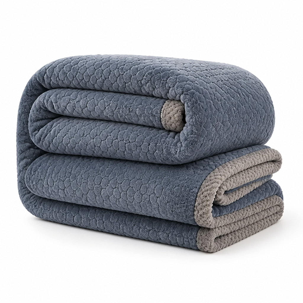 Throw Blanket Plush Milk Velvet Textured Jacquard