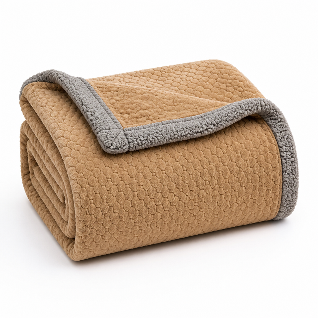 Throw Blanket Plush Milk Velvet Textured Jacquard