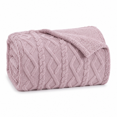 Throw Blanket Reversible Thickened Flannel & Faux Lambswool