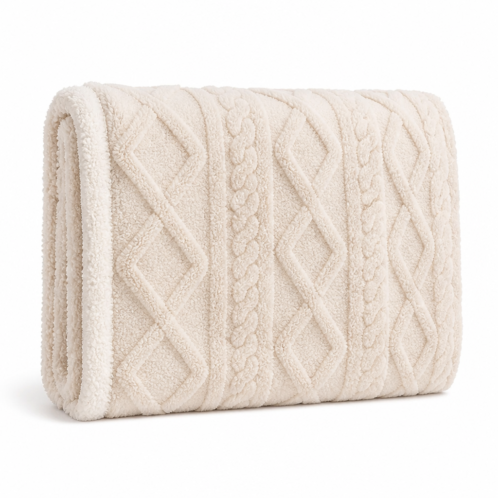 Throw Blanket Reversible Thickened Flannel & Faux Lambswool