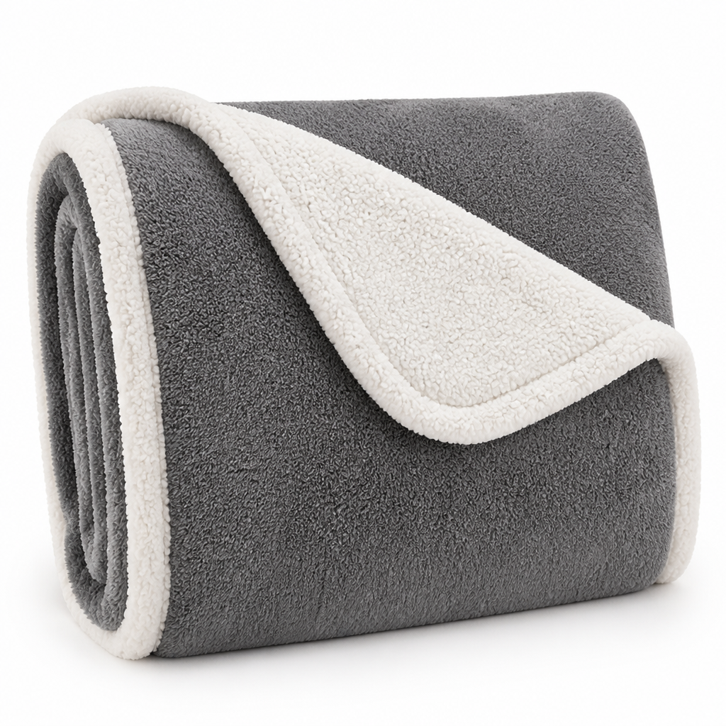 Throw Blanket Sherpa Double-Layer Machine Washable
