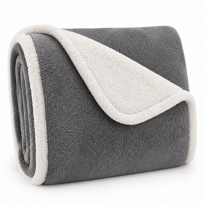Throw Blanket Sherpa Double-Layer Machine Washable