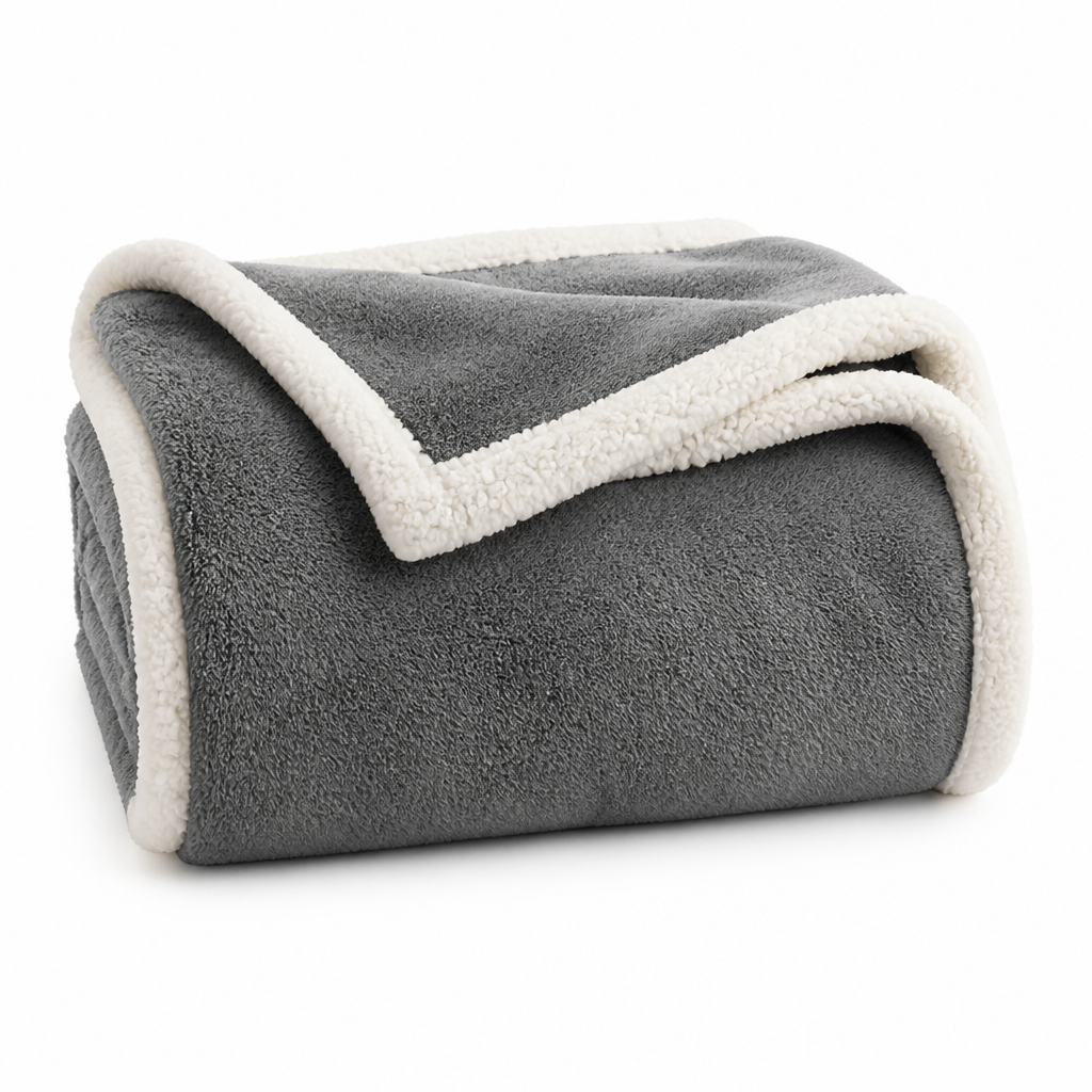 Throw Blanket Sherpa Double-Layer Machine Washable
