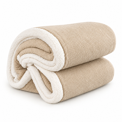 Throw Blanket Sherpa Double-Layer Machine Washable