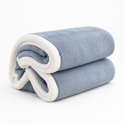Throw Blanket Sherpa Double-Layer Machine Washable