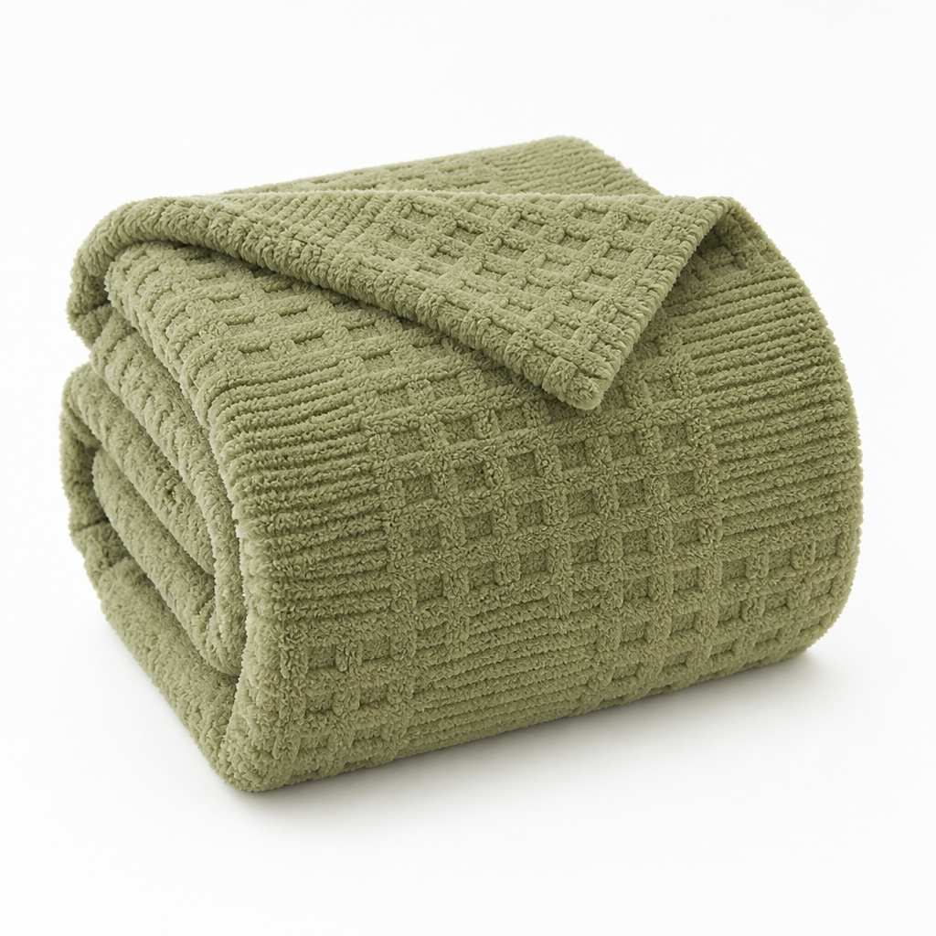 Throw Blanket Textured Plush Machine Washable