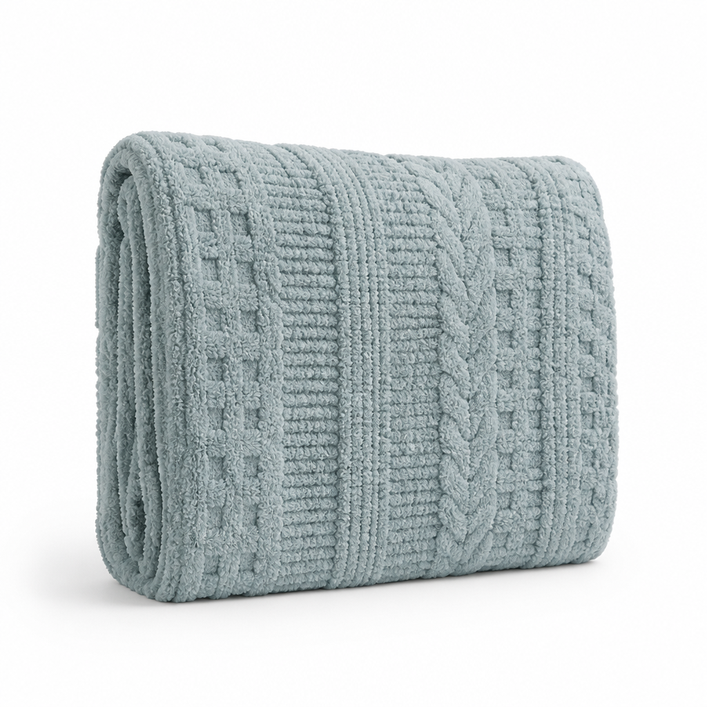 Throw Blanket Textured Plush Machine Washable