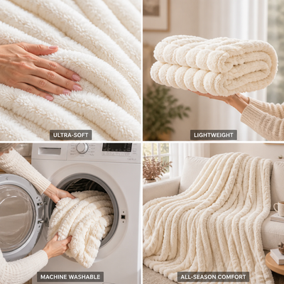 Throw Blanket Ultra-Soft Polyester Fleece Machine Washable