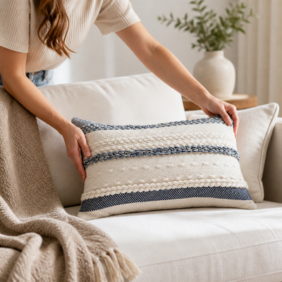 Throw Pillow Striped & Textured 45 cm