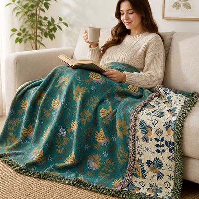 Throw Reversible Cotton Machine Washable