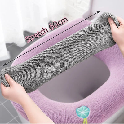 Toilet Seat Cover Stretch Fabric Pumpkin Pattern Machine Washable