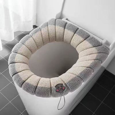 Toilet Seat Cover Stretch Fabric Pumpkin Pattern Machine Washable