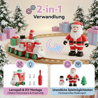 Transforming Train Toy Tool-Free 2-in-1 Glowing Lights & Glitter