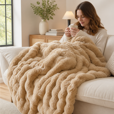 Travel Blanket Soft Tuscan Faux Fur Machine Washable
