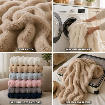 Travel Blanket Soft Tuscan Faux Fur Machine Washable