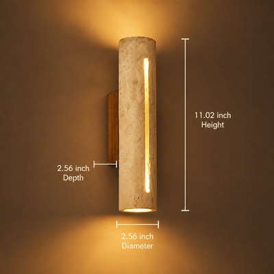 Travertine Wood LED Up-Down Wall Sconce